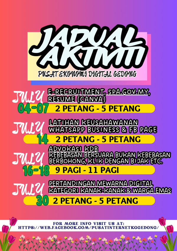 JADUAL AKTIVITI BULAN 7 2023