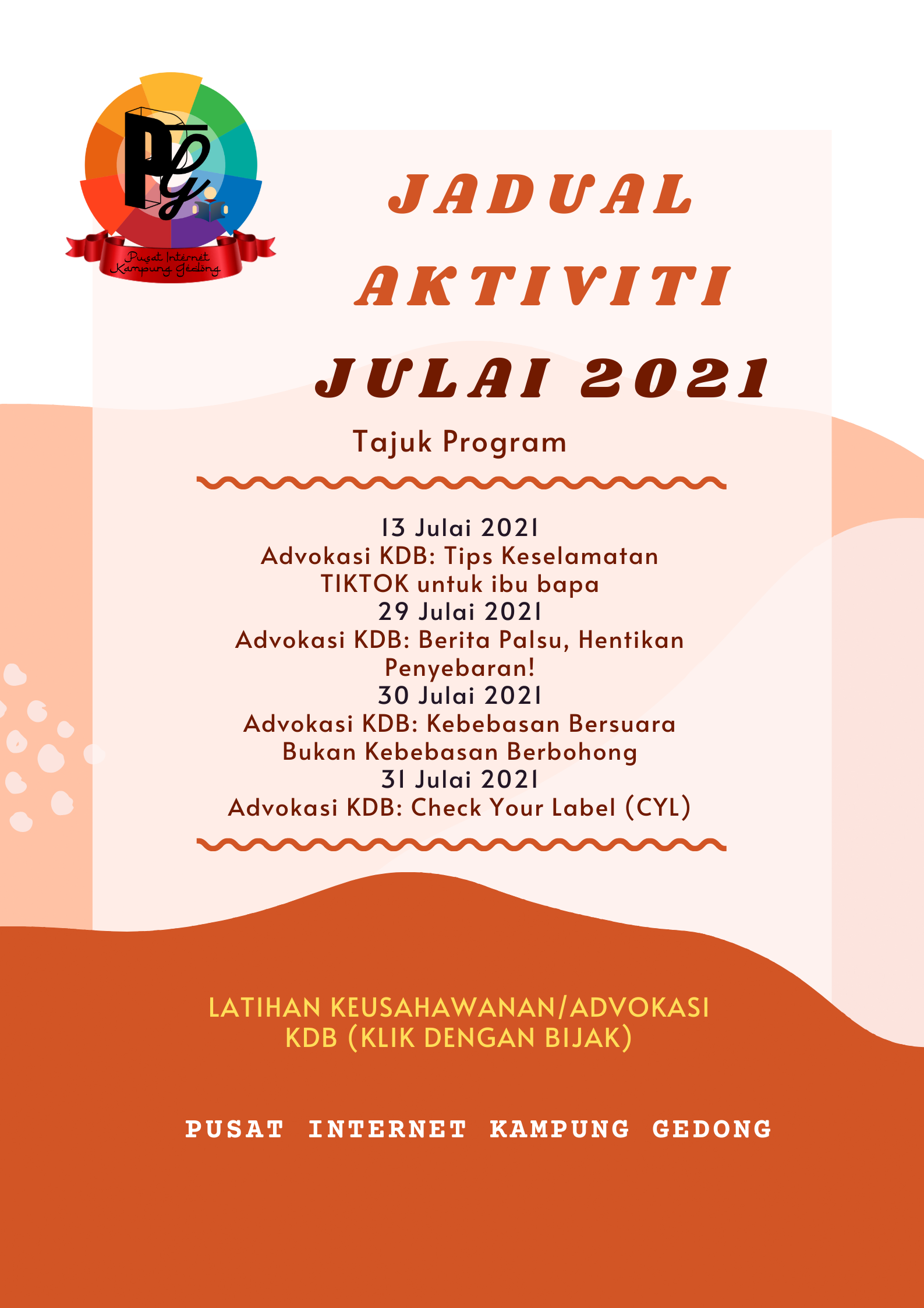 JADUAL AKTIVITI JULAI 2021 1