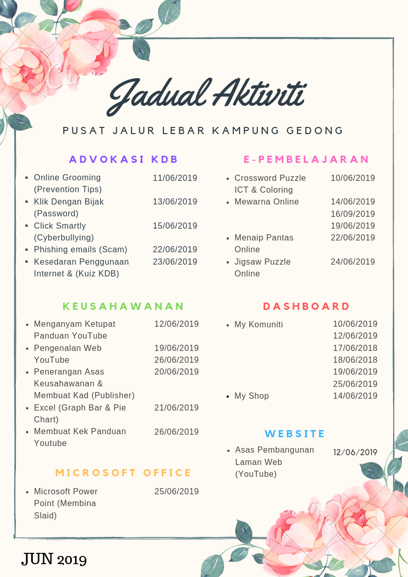 JADUAL AKTIVITI JUN