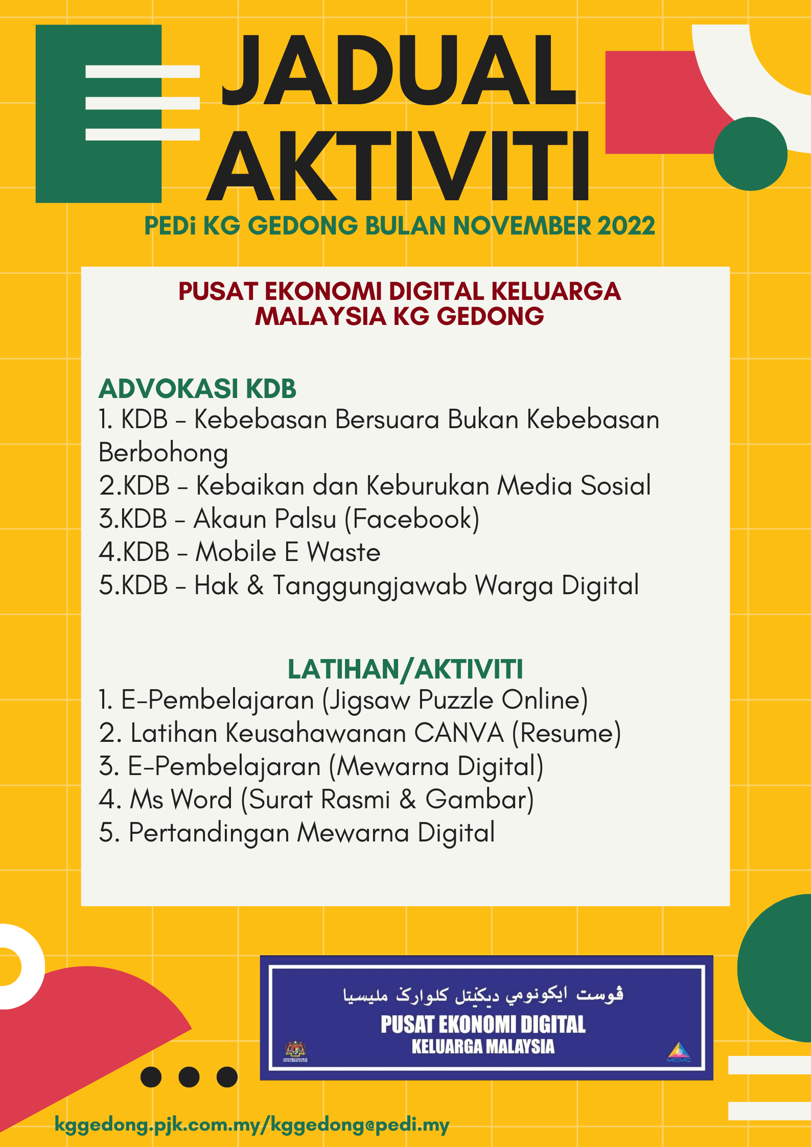 jadual nov 22